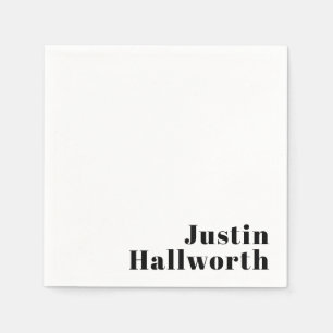 Retro Modern Minimal Name or Business Template Napkin