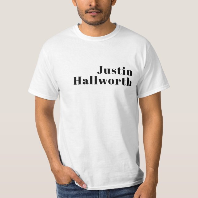 Retro Modern Minimal Name or Business Template T-Shirt (Front)