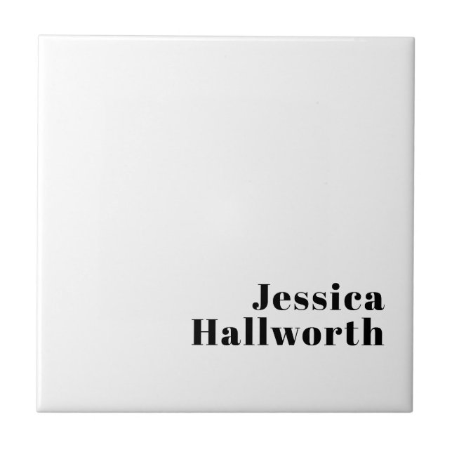 Retro Modern Minimal Name or Business Template Tile (Front)