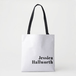 Retro Modern Minimal Name or Business Template Tot Tote Bag