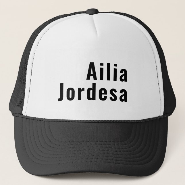 Retro Modern Minimal Personalised Name or Brand Trucker Hat (Front)