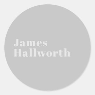 Retro Modern Minimalistic Name (or other text) Classic Round Sticker