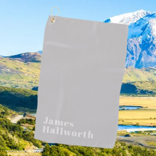 Retro Modern Minimalistic Name (or other text) Golf Towel