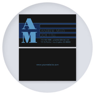 Retro-modern Monogram & Editable Shapes & Colours Business Card
