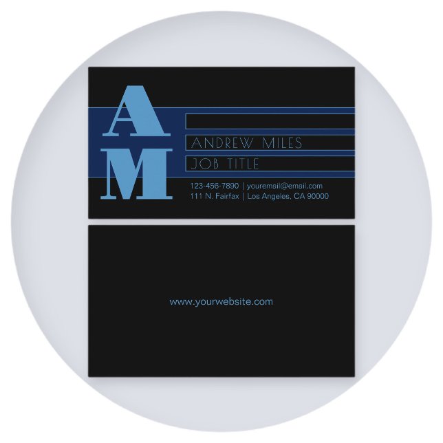 Retro-modern Monogram & Editable Shapes & Colours Business Card (Creator Uploaded)