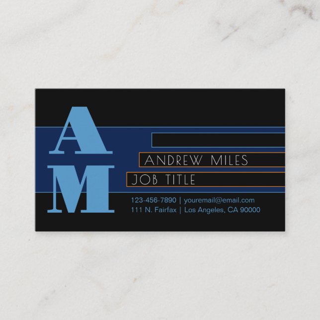 Retro-modern Monogram & Editable Shapes & Colours Enclosure Card (Front)