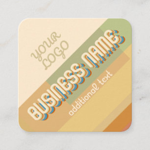 Retro-Modern Name w/Geometric Shapes & Colours  Sq Square Business Card