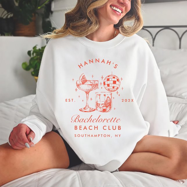 Retro Modern Orange & Blue Stripes Bachelorette Sweatshirt (Creator Uploaded)