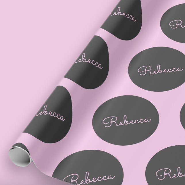 Retro-modern Pink & Grey Modern Polka Dot Design Wrapping Paper (Creator Uploaded)