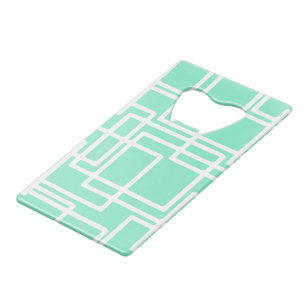 Retro Modern Rectangles On Diluted Aqua