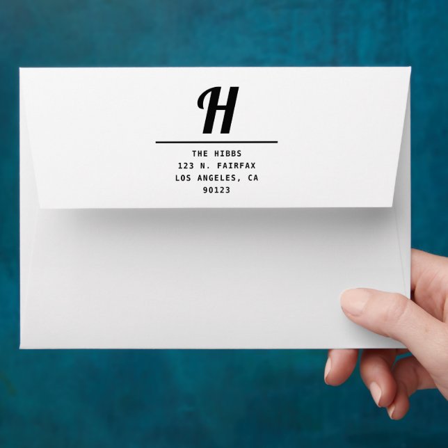 Retro-modern Return Address Envelope (Hand)