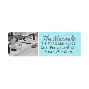 Retro Modern Return Address Label