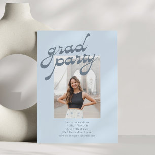 Retro Modern Script 2026 Photo Graduation Party Invitation