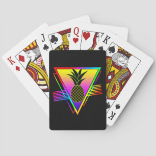 Retro Modern Silhouette Pineapple Summer Fruit Playing Cards
