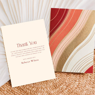 Retro Modern Simple Grad Graduate Graduation Thank You Card