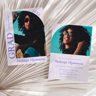 Retro Modern Typography Graduation Invitation