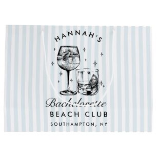 Retro Modern Vintage Blue Bachelorette Large Gift Bag