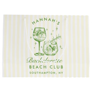 Retro Modern Vintage Green Bachelorette Large Gift Bag