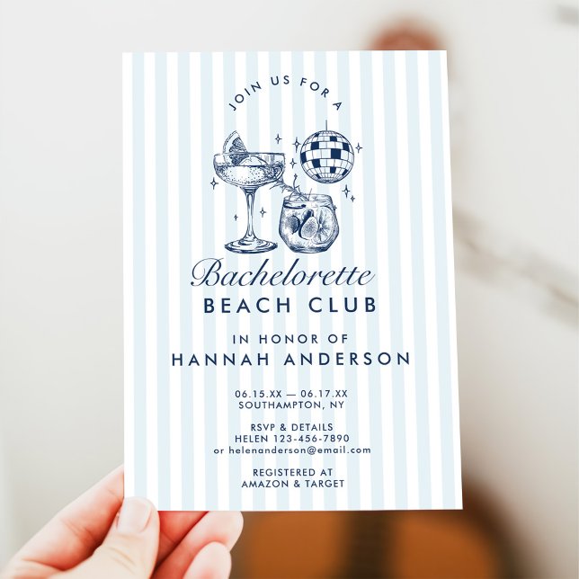 Retro Modern Vintage Grey Bachelorette Weekend Invitation (Creator Uploaded)