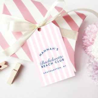 Retro Modern Vintage Navy & Pink Bachelorette Gift Tags