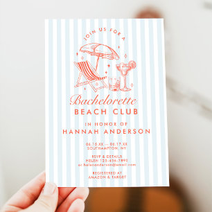 Retro Modern Vintage Orange Bachelorette Weekend Invitation