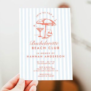 Retro Modern Vintage Orange Bachelorette Weekend Invitation