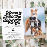 Retro Modern We Have Moved Custom Dog Photo Moving