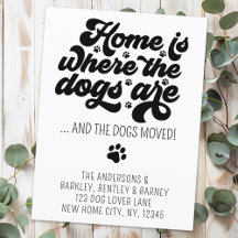 Retro Modern We Have Moved New Address Dog Moving