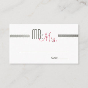 Retro Modern Wedding Escort Place Card