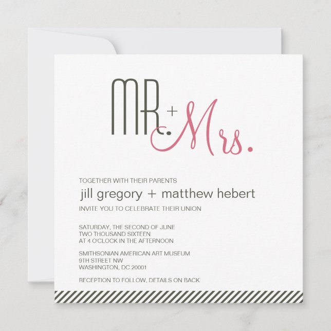 Retro Modern Wedding Invitation (Front)