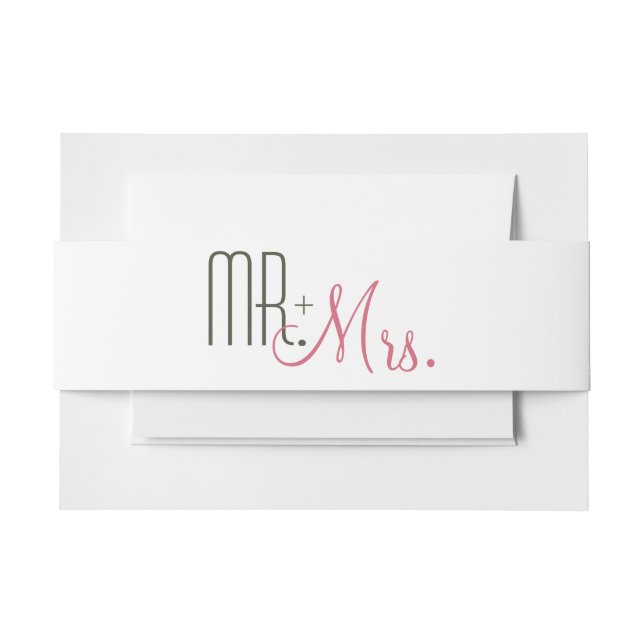 Retro Modern Wedding Invitation Belly Band (Front Example)