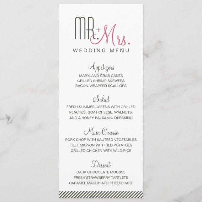 Retro Modern Wedding Menu (Front)