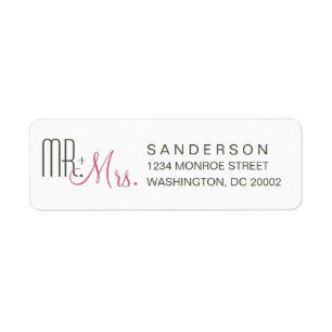 Retro Modern Wedding Return Address Labels
