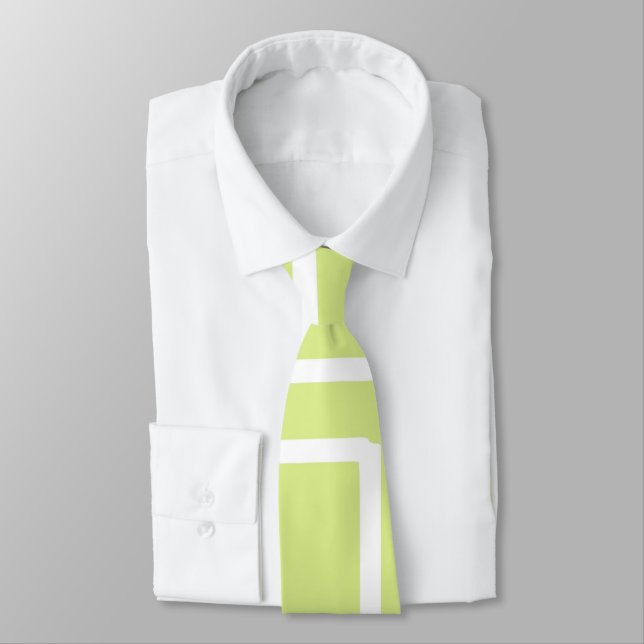 Retro Modern White Rectangles On Pale Grape Tie (Tied)