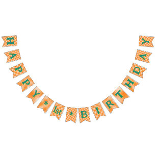 Retro Modern Wild Happy 1st Birthday bunting