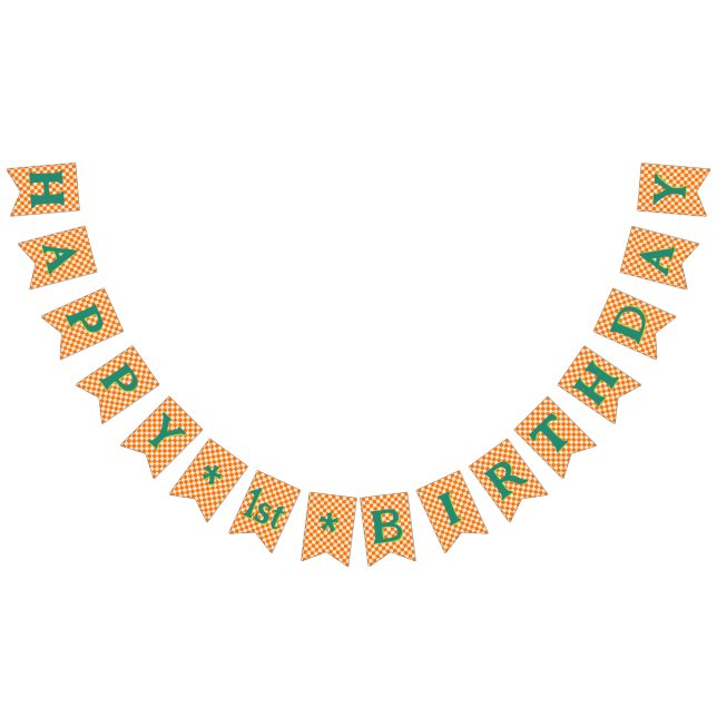 Retro Modern Wild Happy 1st Birthday bunting  (All)