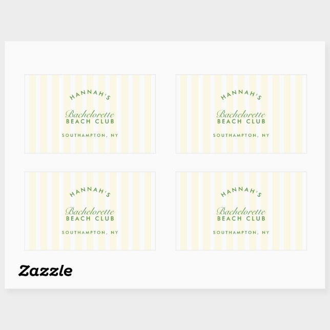 Retro Modern Yellow & Green Personalised Rectangular Sticker (Sheet)