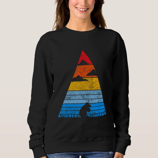 Retro Mole Sunset Silhouette Mouse Shredded Mouse Sweatshirt (Front)