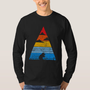 Retro Mole Sunset Silhouette Mouse Shredded Mouse T-Shirt
