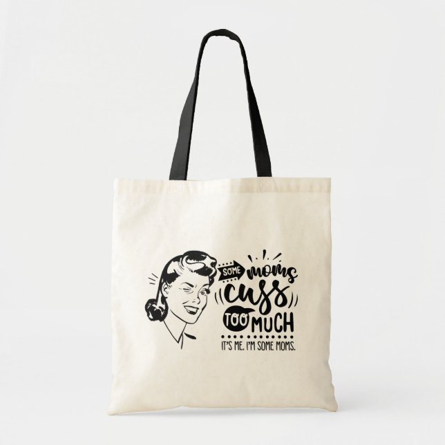 Retro Moms and Swearing Tote Bag (Front)
