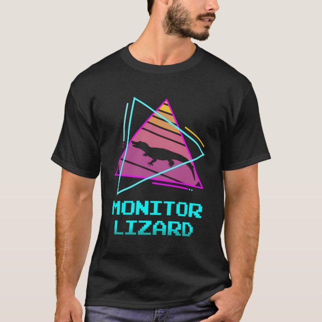 Retro Monitor Lizard Lizards T-Shirt (Front)
