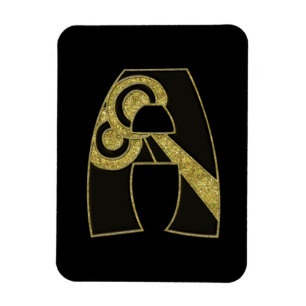retro monogram - A Magnet