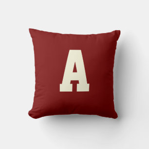 Retro monogram alpha burgundy cream cushion