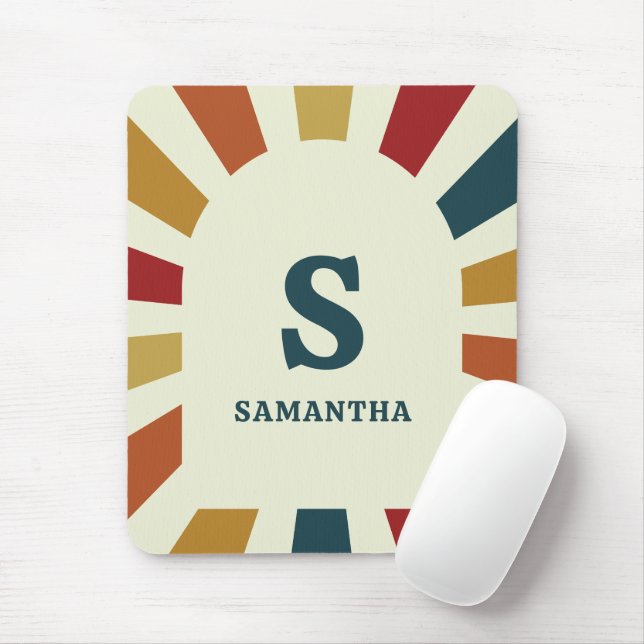 Retro Monogram Back to school gift for Teacher Mouse Pad (With Mouse)