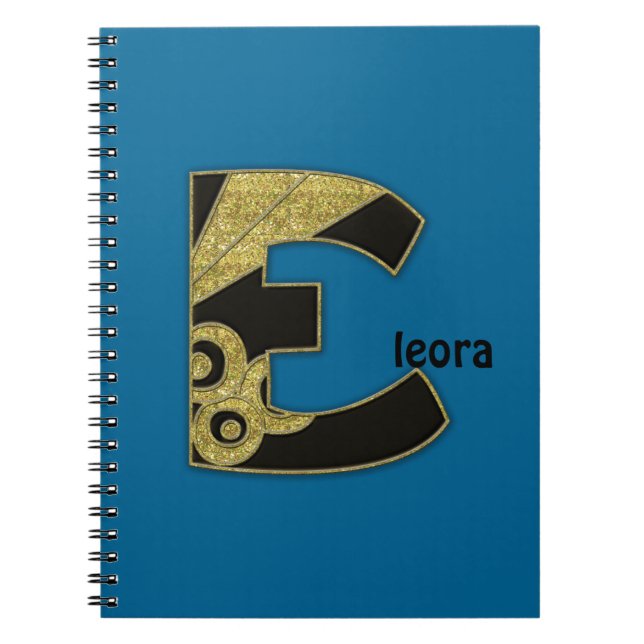 retro monogram - E Spiral Notebook (Front)
