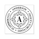 Retro Monogram Frame Round Return Address