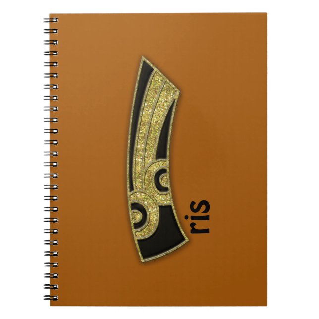 retro monogram - I Spiral Notebook (Front)