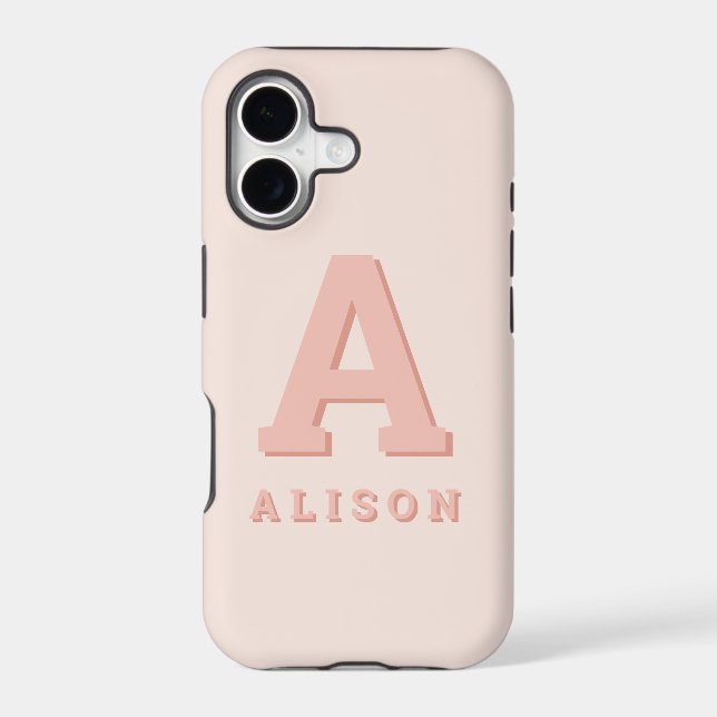 Retro monogram initial and name personalise modern (Back)