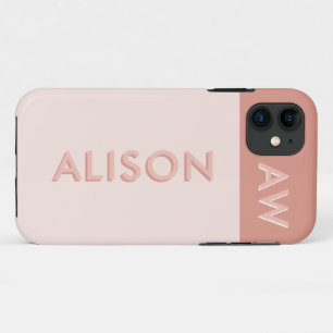 Retro monogram initial and name personalise modern Case-Mate iPhone case