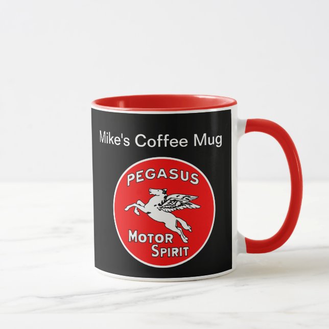 Retro Monogram Motor Sports Theme Mug (Right)